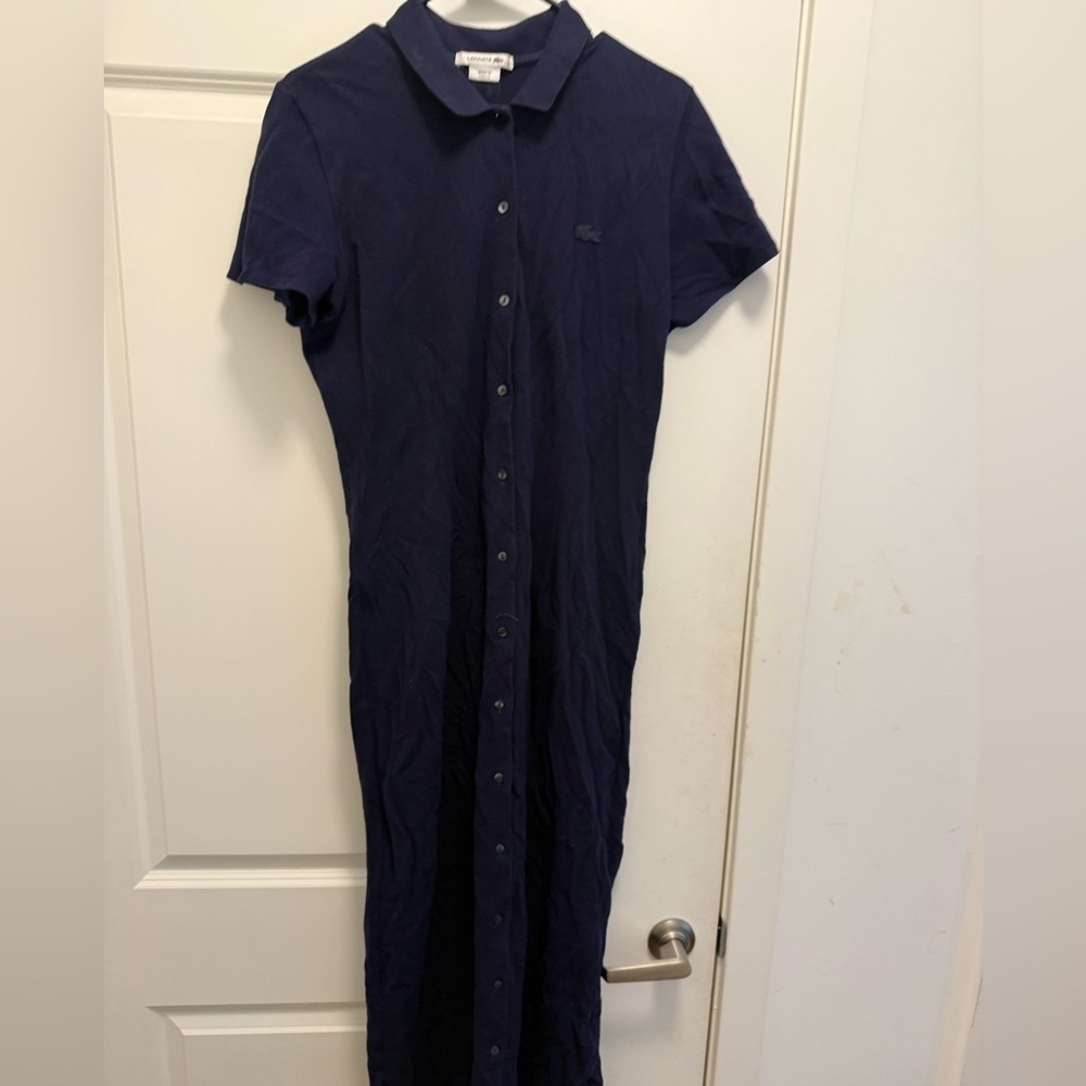 Lacoste Dark Blue Polo midi dress